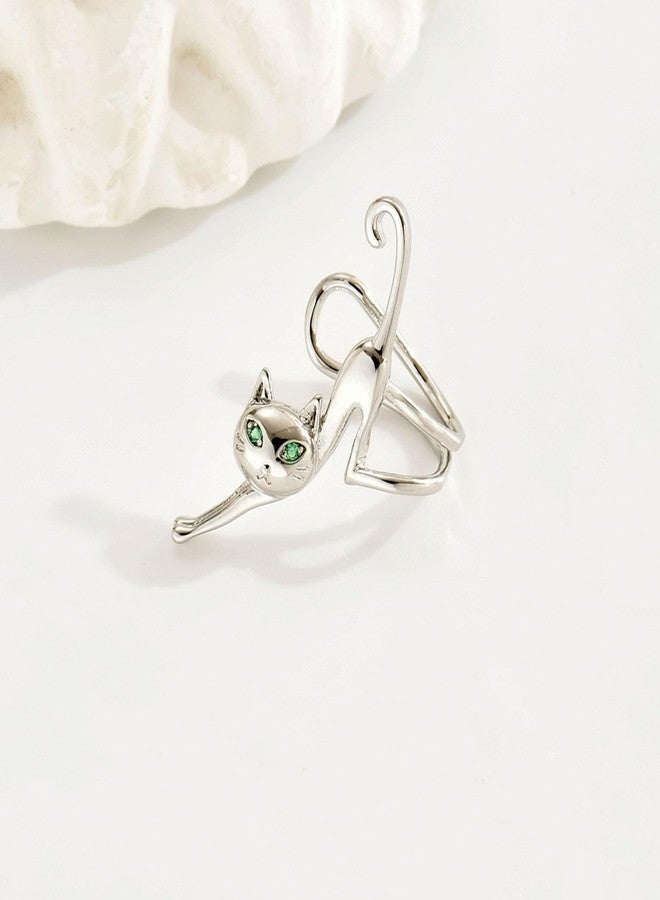 TACBSP Cute Cat Ear Cuff Earrings - Hypoallergenic Non-Pierced Ears, Funny Jewelry for Cat Lovers (D) - Image 5